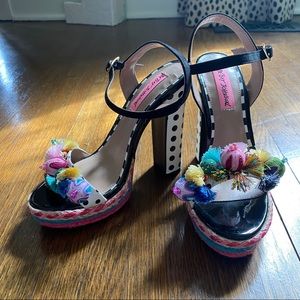 Betsey Johnson Polka Dot Heels Sandals